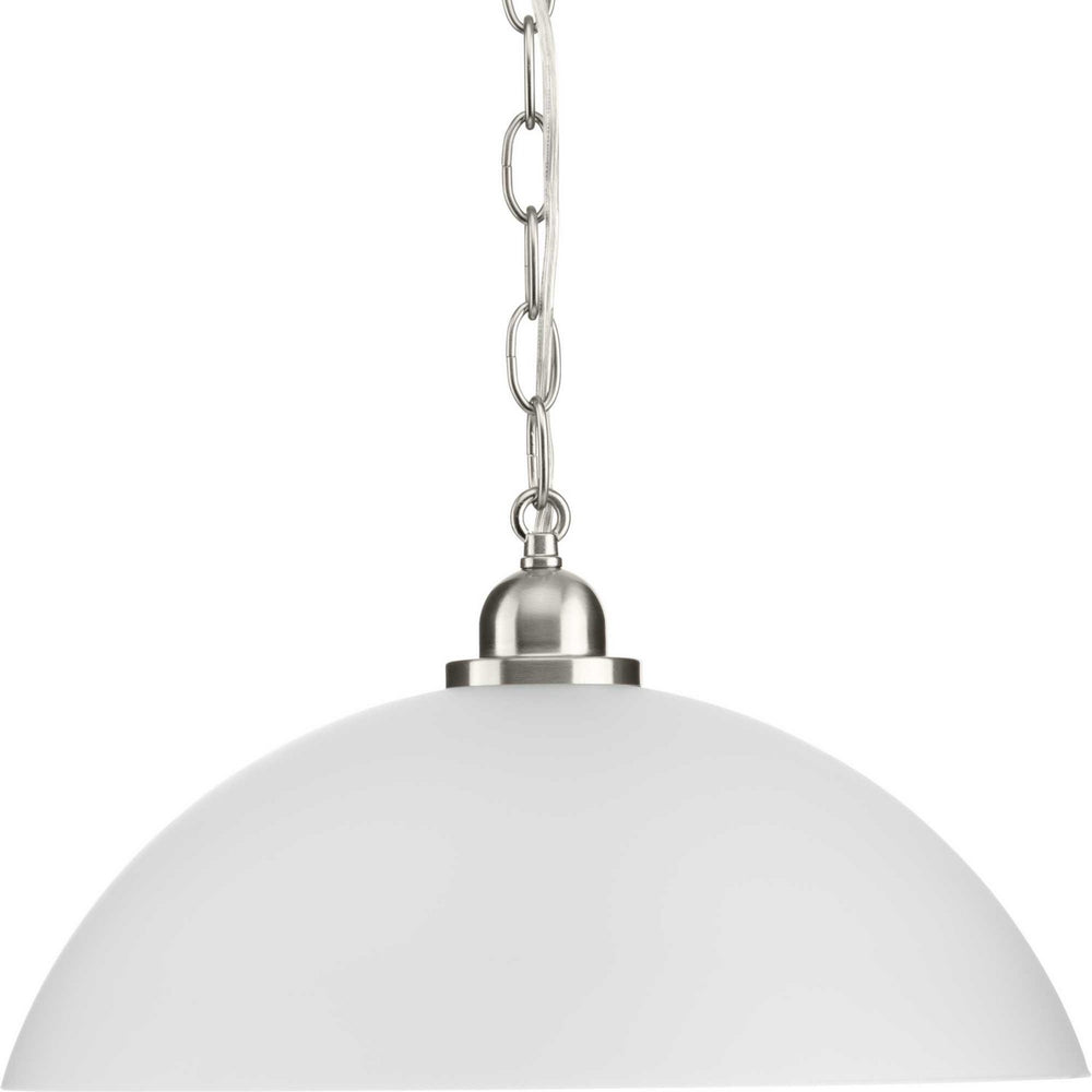 Progress Canada - One Light Pendant - Classic Dome Pendant - Brushed Nickel- Union Lighting Luminaires Decor