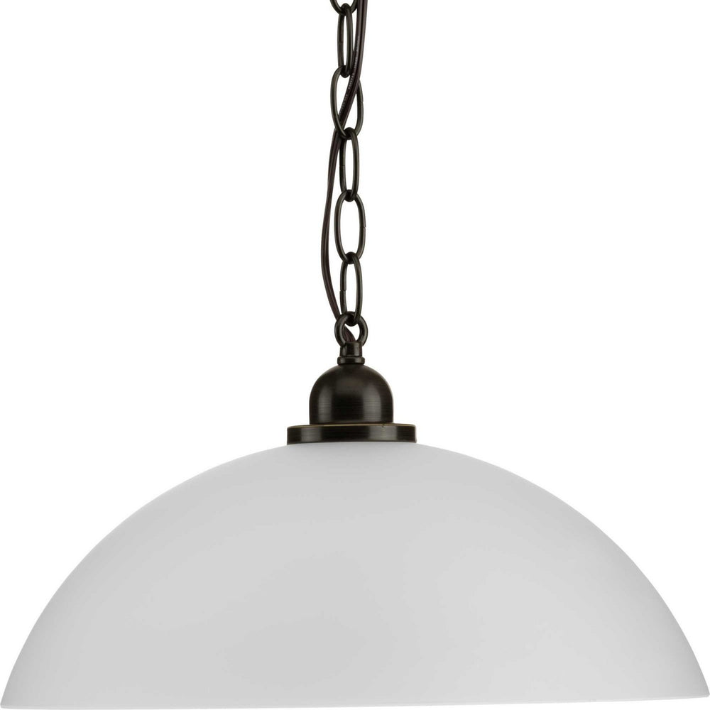 Progress Canada - One Light Pendant - Classic Dome Pendant - Antique Bronze- Union Lighting Luminaires Decor