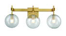 DVI Canada - Three Light Vanity - Courcelette - Venetian Brass w/Clear Glass- Union Lighting Luminaires Decor