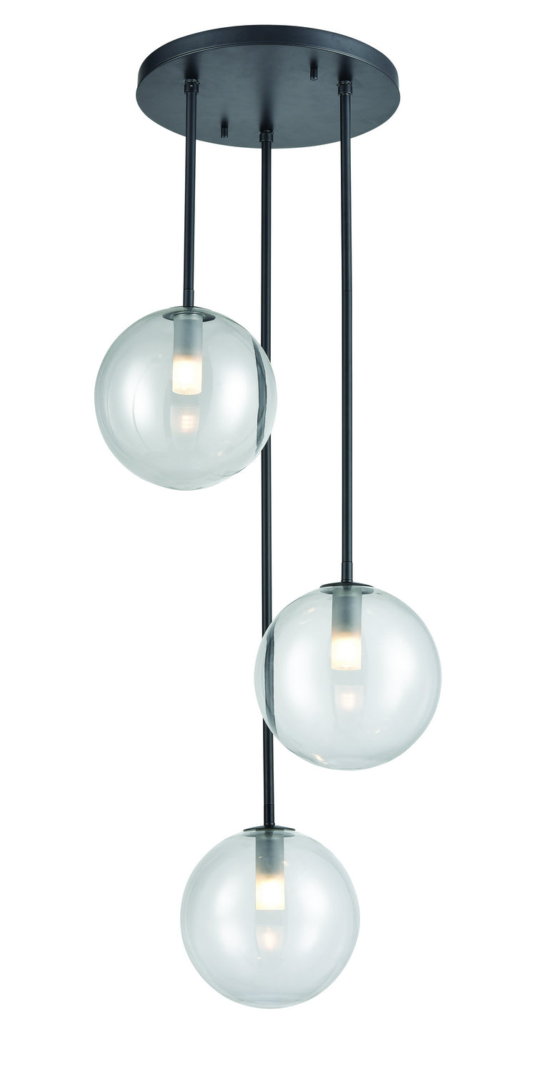 DVI Canada - Three Light Pendant - Courcelette - Graphite With Clear Glass- Union Lighting Luminaires Decor