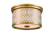 DVI Canada - Two Light Flush Mount - Tortona - Venetian Brass w/Sateen White Shade- Union Lighting Luminaires Decor