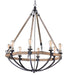 Maxim - Eight Light Chandelier - Lodge - Weathered Oak / Bronze- Union Lighting Luminaires Decor