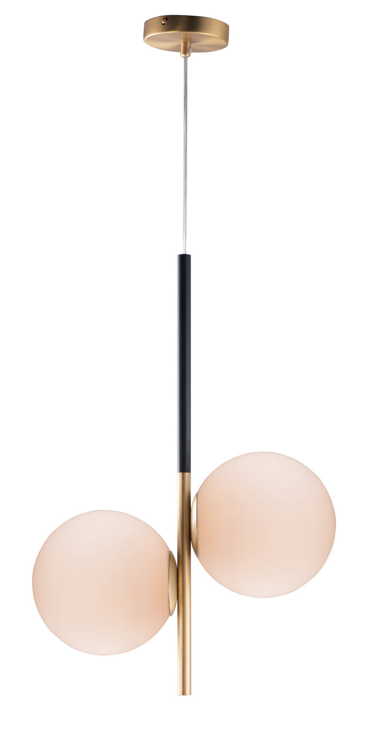 Maxim - Two Light Pendant - Vesper - Satin Brass / Black- Union Lighting Luminaires Decor