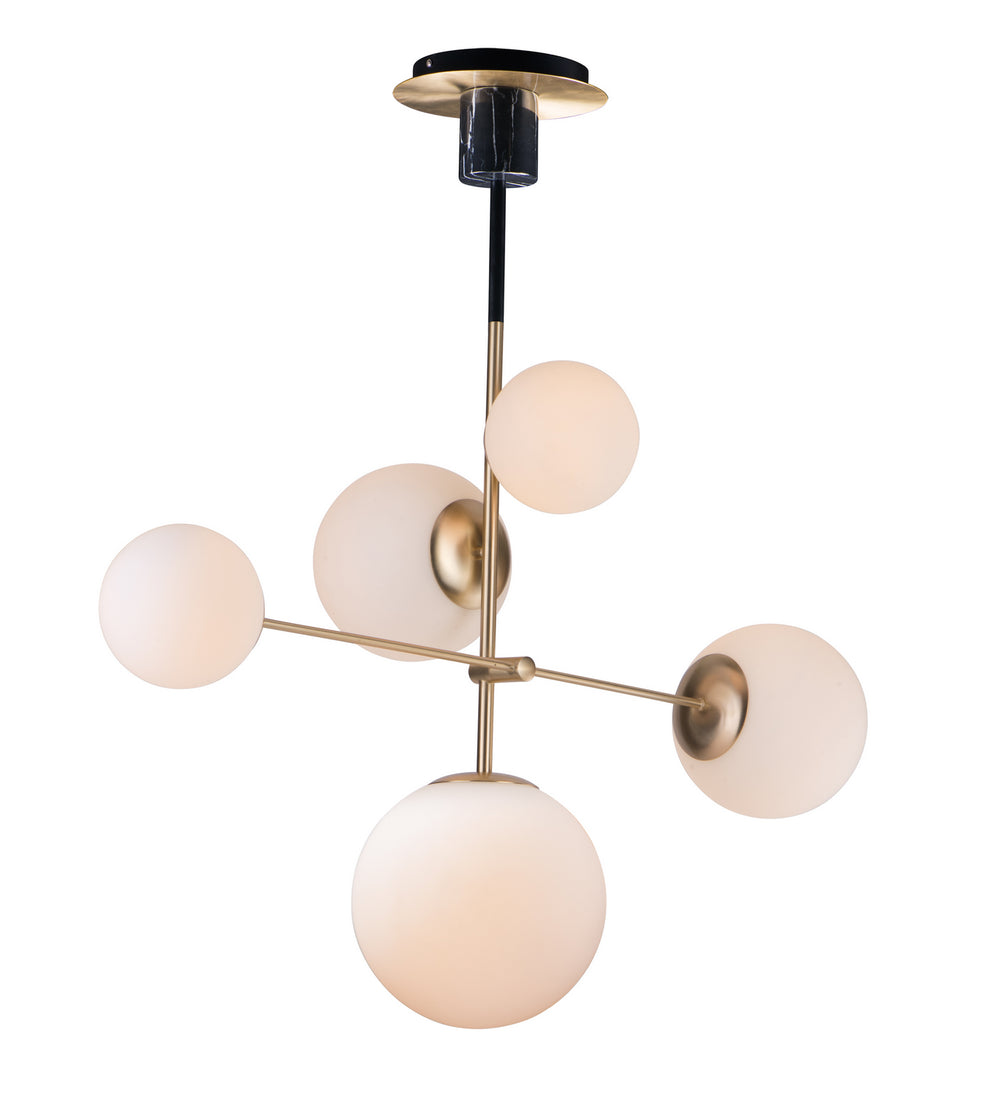 Maxim - Five Light pendant - Vesper - Satin Brass / Black- Union Lighting Luminaires Decor