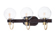 Maxim - Three Light Bath Vanity - Bauhaus - Bronze / Satin Brass- Union Lighting Luminaires Decor