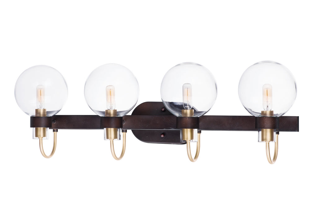 Maxim - Four Light Bath Vanity - Bauhaus - Bronze / Satin Brass- Union Lighting Luminaires Decor