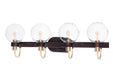 Maxim - Four Light Bath Vanity - Bauhaus - Bronze / Satin Brass- Union Lighting Luminaires Decor