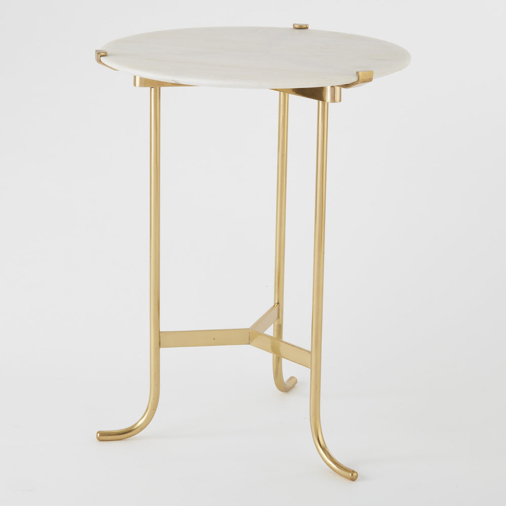 Plie Tables Brass/White Honed Marble