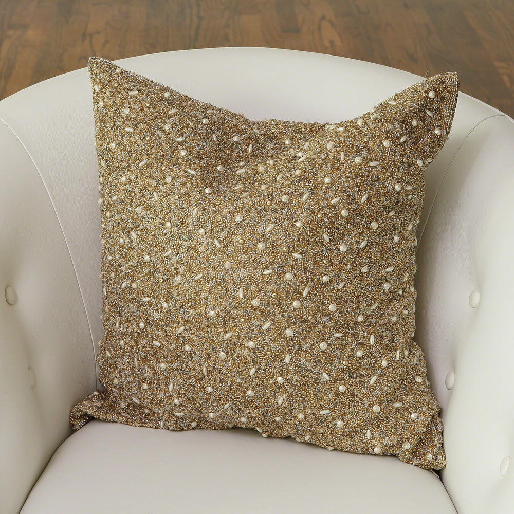 Golden Beaded Pillows