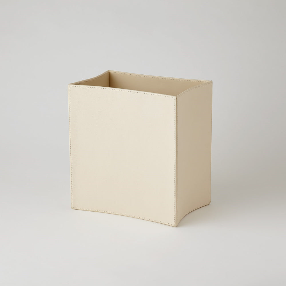 Folded Leather Wastebasket