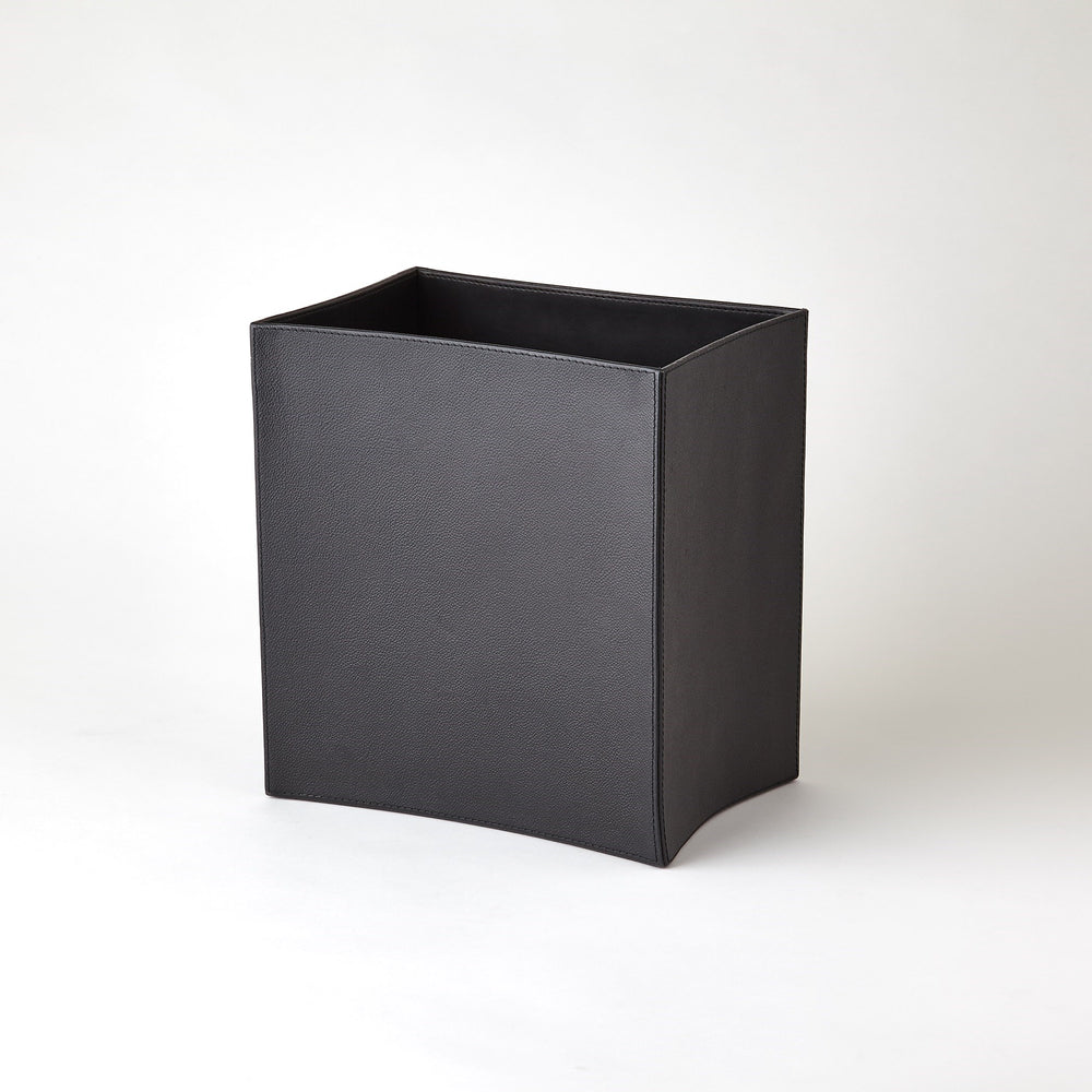 Folded Leather Wastebasket
