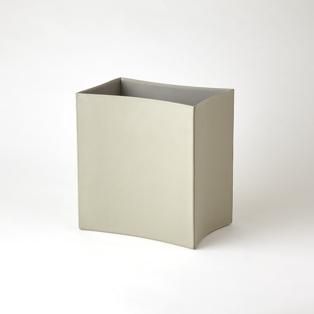 Folded Leather Wastebasket
