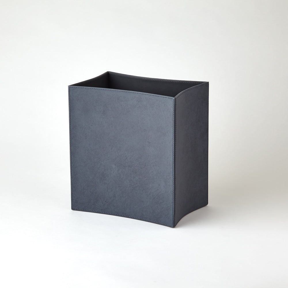 Folded Leather Wastebasket