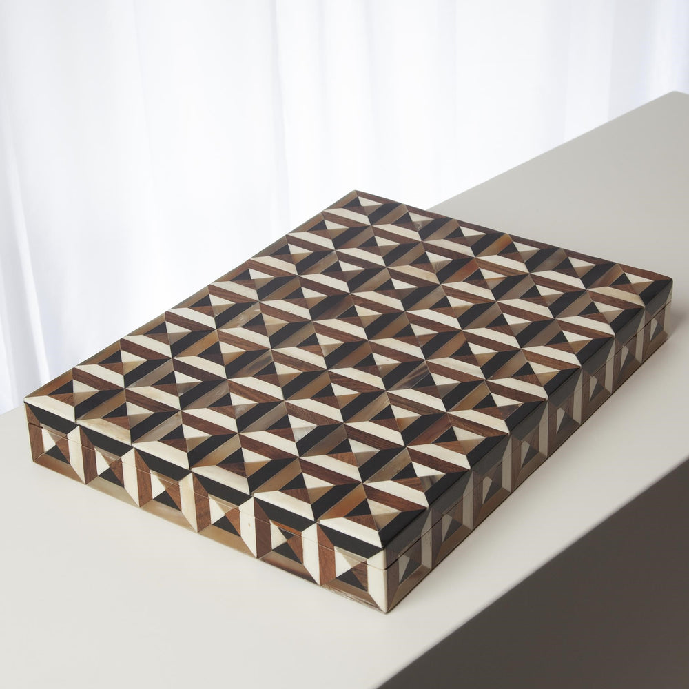 Triangle Marquetry Boxes and Tray