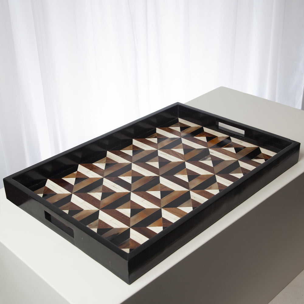 Triangle Marquetry Boxes and Tray