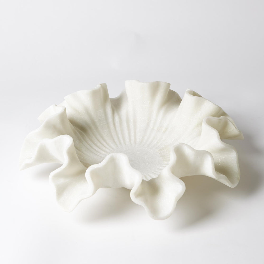 Marble Ruffle Bowl White