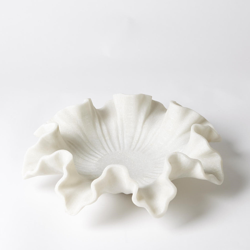 Marble Ruffle Bowl White