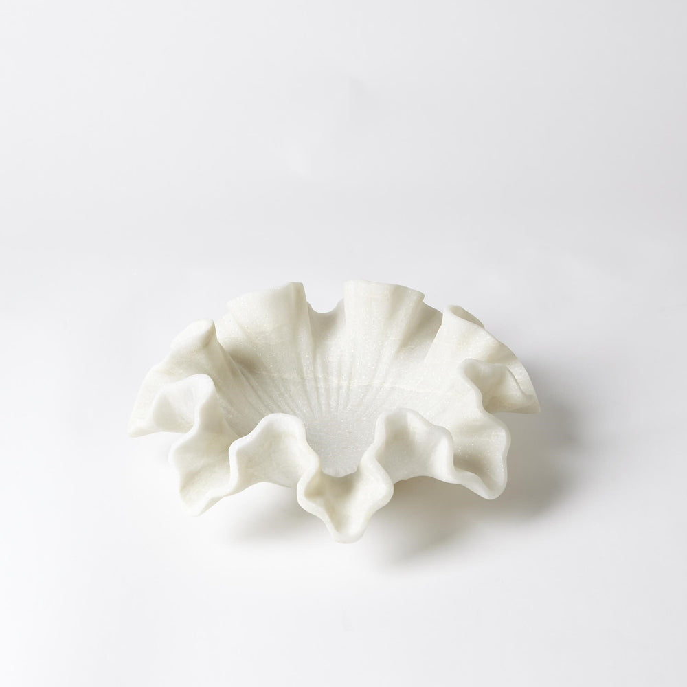 Marble Ruffle Bowl White