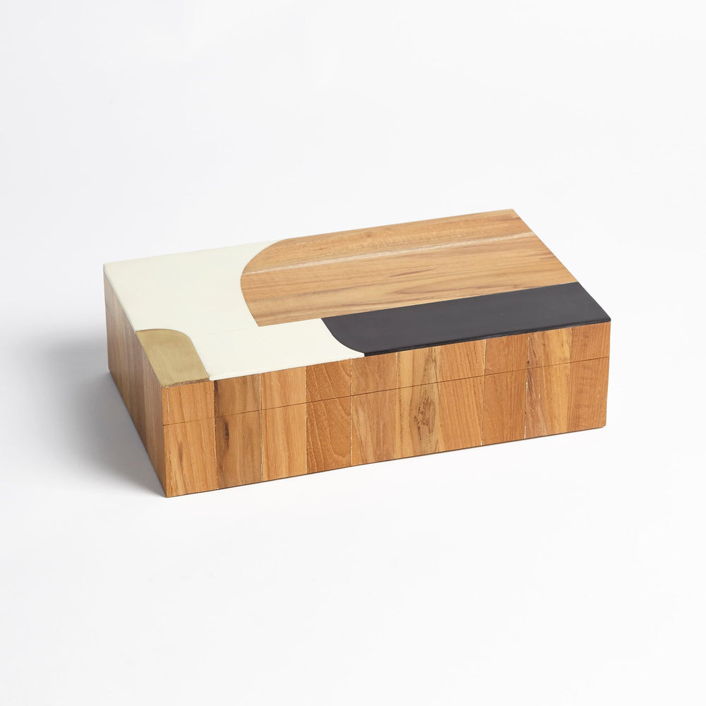 Wooden Inlaid Boxes Black/Ivory