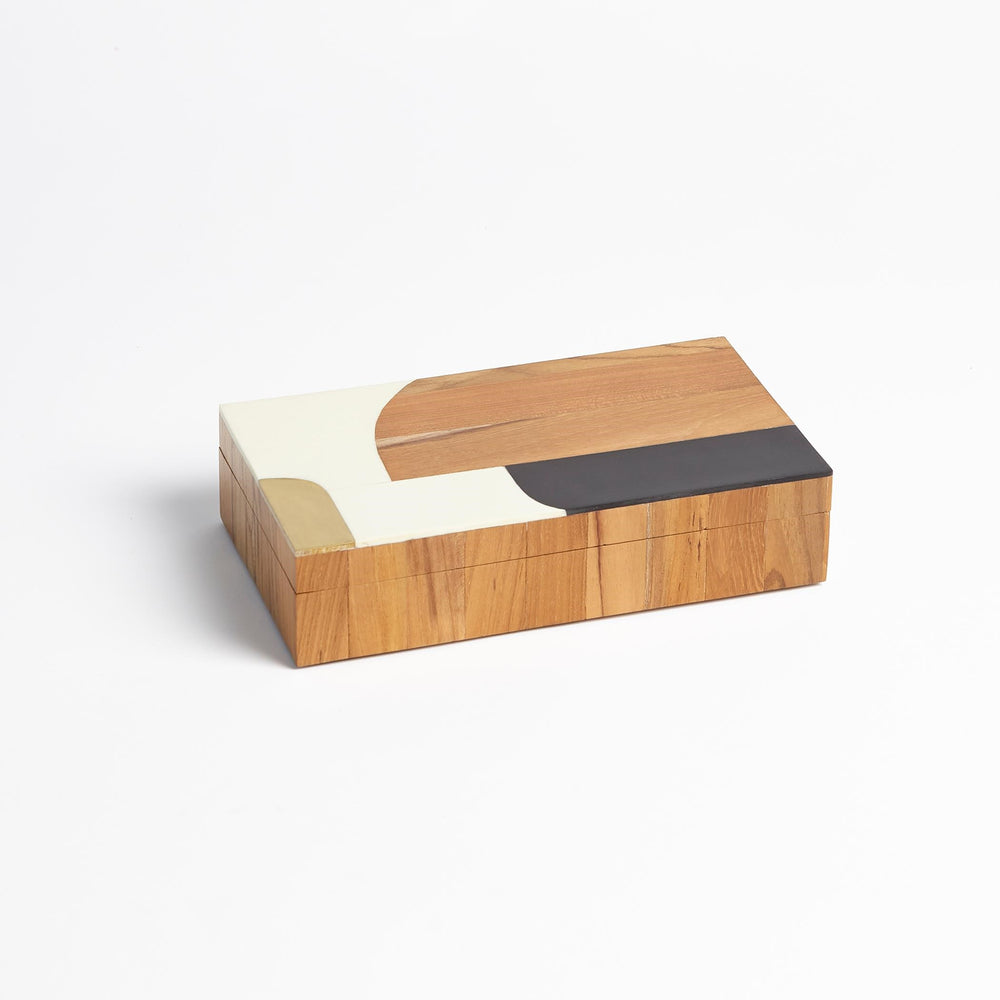 Wooden Inlaid Boxes Black/Ivory