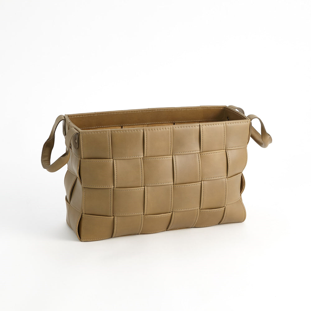 Soft Woven Leather Basket