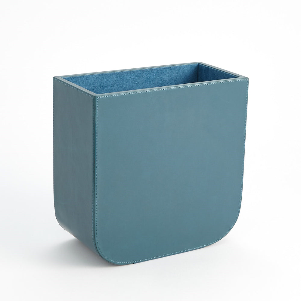 Radius Edge Leather Wastebasket