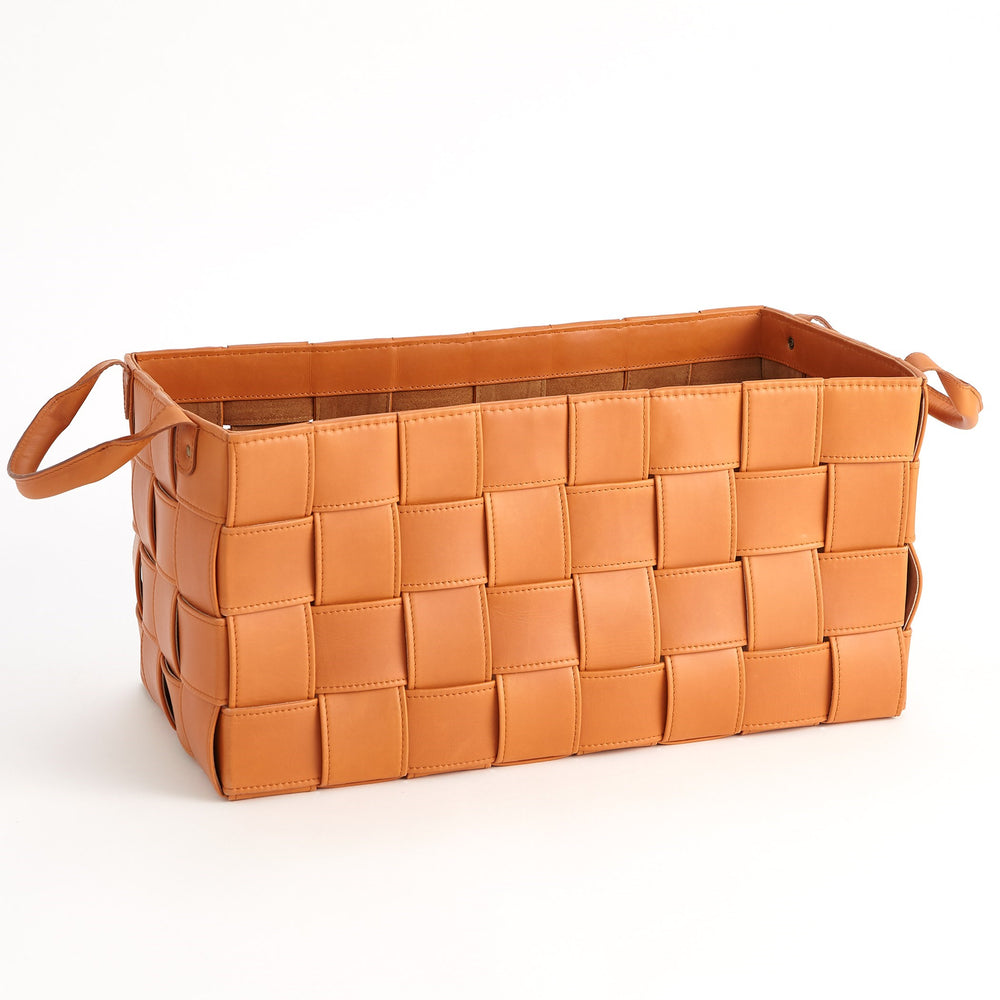 Soft Woven Leather Basket