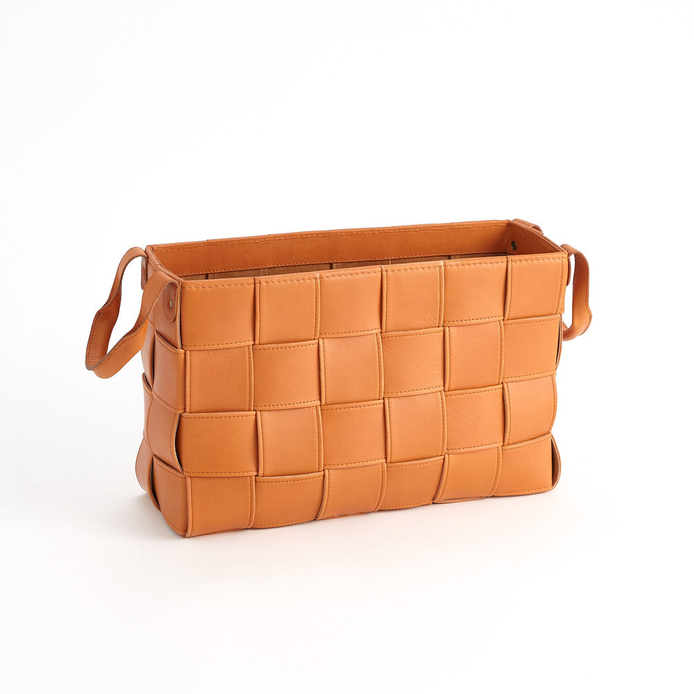 Soft Woven Leather Basket