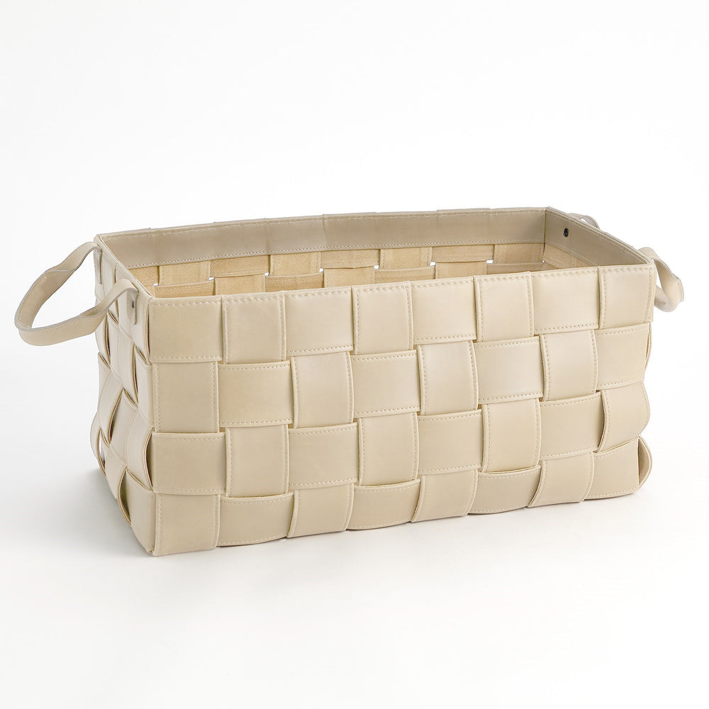 Soft Woven Leather Basket