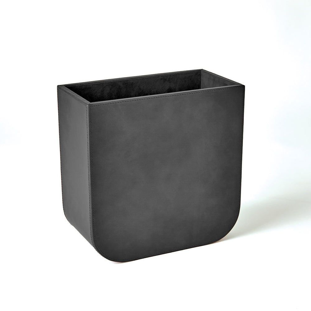 Radius Edge Leather Wastebasket