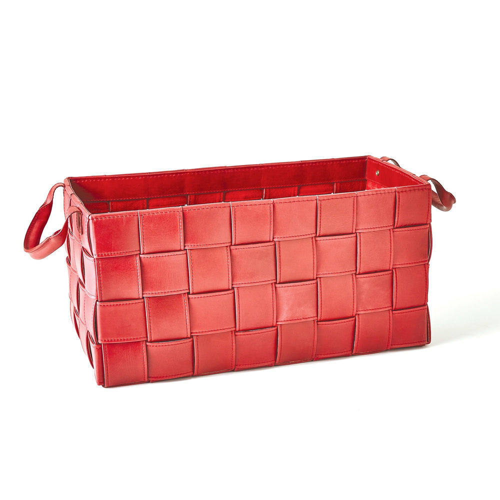 Soft Woven Leather Basket
