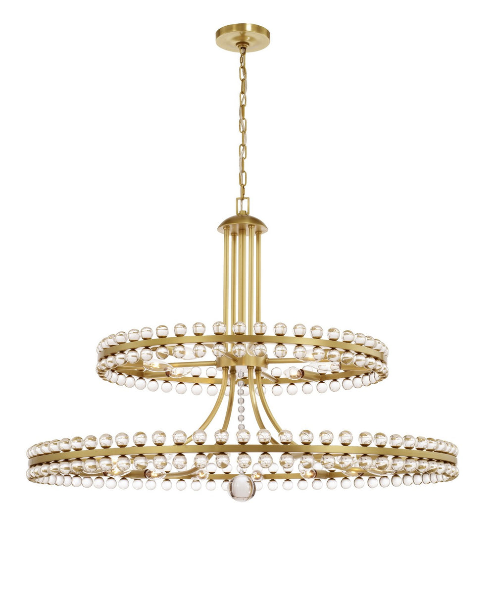 Crystorama - 24 Light Chandelier - Clover - Aged Brass- Union Lighting Luminaires Decor