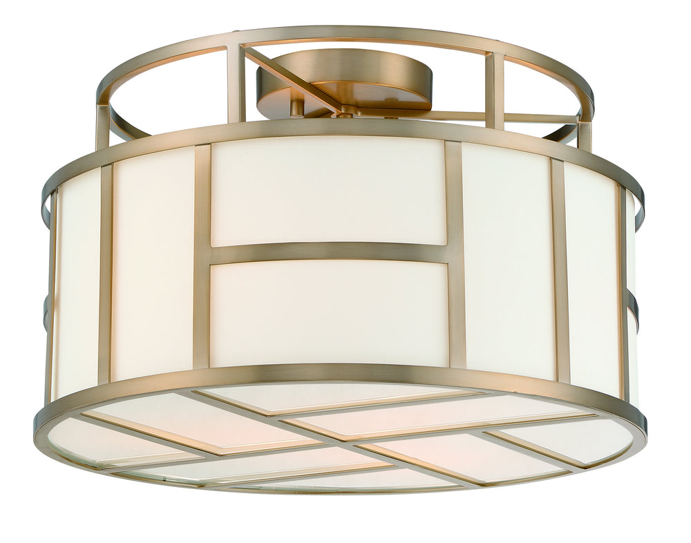 Crystorama - Three Light Semi Flush Mount - Danielson - Vibrant Gold- Union Lighting Luminaires Decor