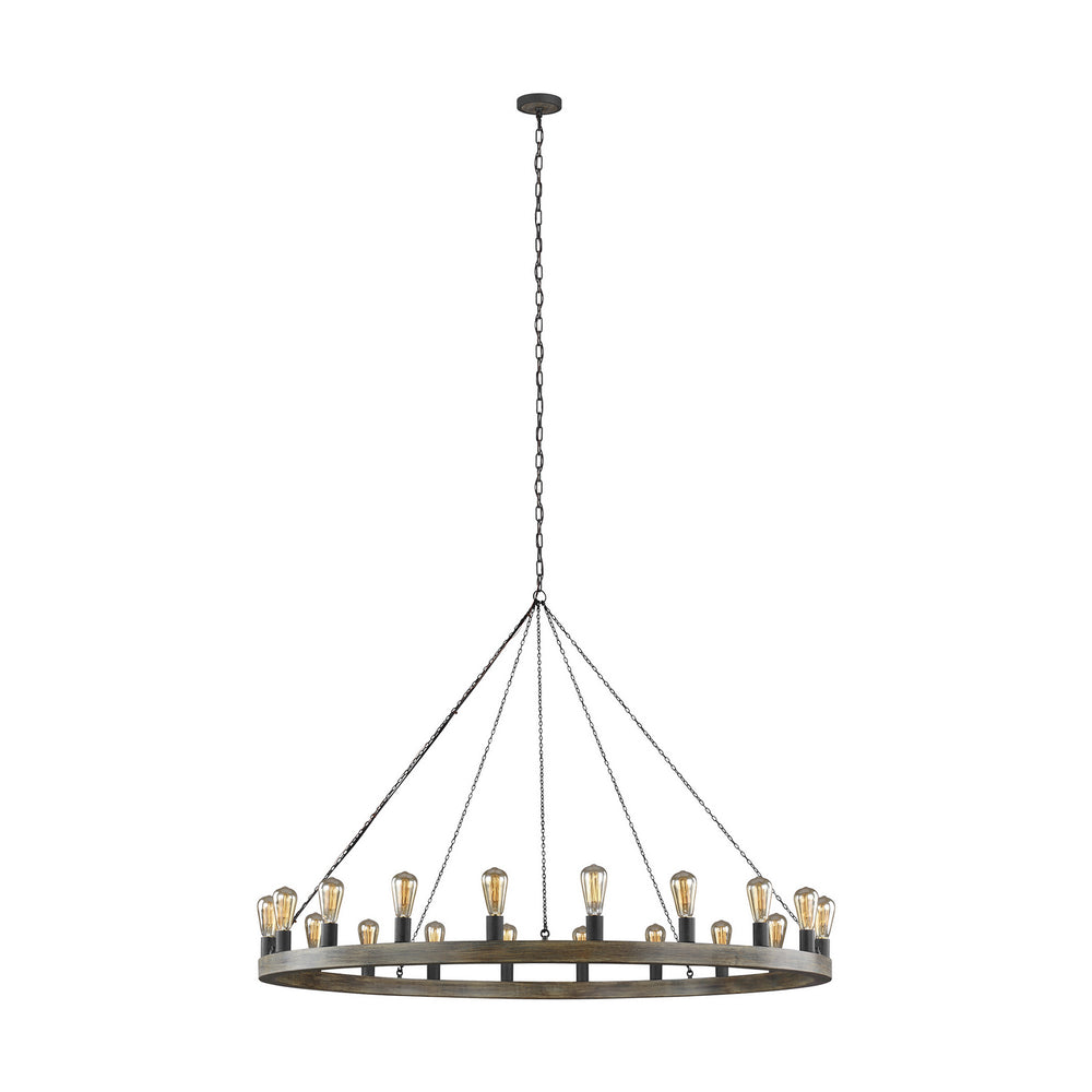 Visual Comfort Studio Canada - 20 Light Chandelier - Avenir - Weathered Oak Wood / Antique Forged Iron- Union Lighting Luminaires Decor