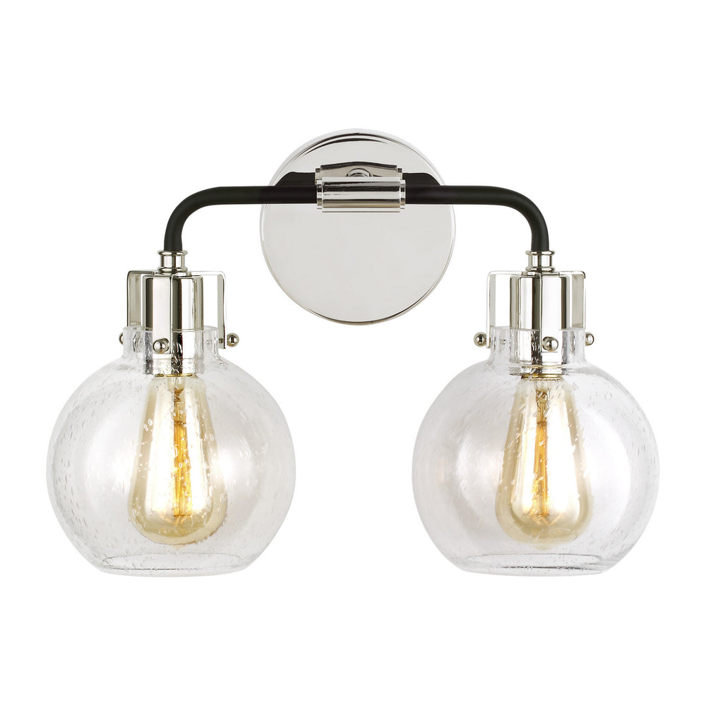 Visual Comfort Studio Canada - Two Light Vanity - Clara - Polished Nickel/Textured Black- Union Lighting Luminaires Decor