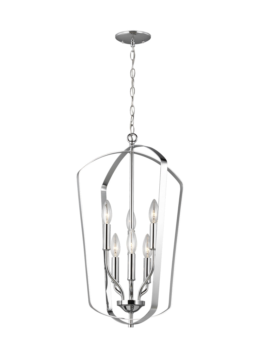 Generation Lighting Canada - Six Light Hall / Foyer - Romee - Chrome- Union Lighting Luminaires Decor