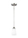 Generation Lighting Canada - One Light Mini-Pendant - Seville - Brushed Nickel- Union Lighting Luminaires Decor