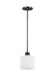 Generation Lighting Canada - One Light Mini-Pendant - Canfield - Bronze- Union Lighting Luminaires Decor