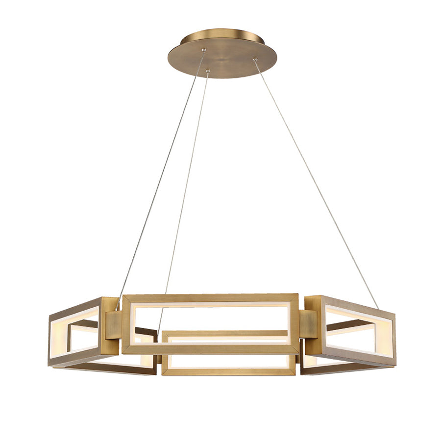 Modern Forms Canada - LED Chandelier - Mies - Aged Brass- Union Lighting Luminaires Decor