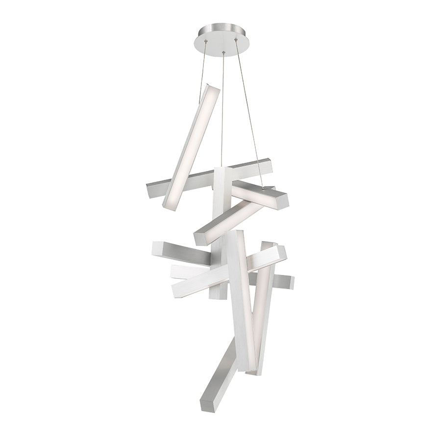 Modern Forms Canada - LED Chandelier - Chaos - Brushed Aluminum- Union Lighting Luminaires Decor