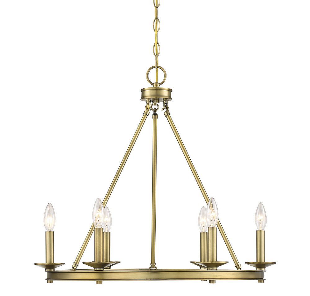 Savoy House - Six Light Chandelier - Middleton - Warm Brass- Union Lighting Luminaires Decor