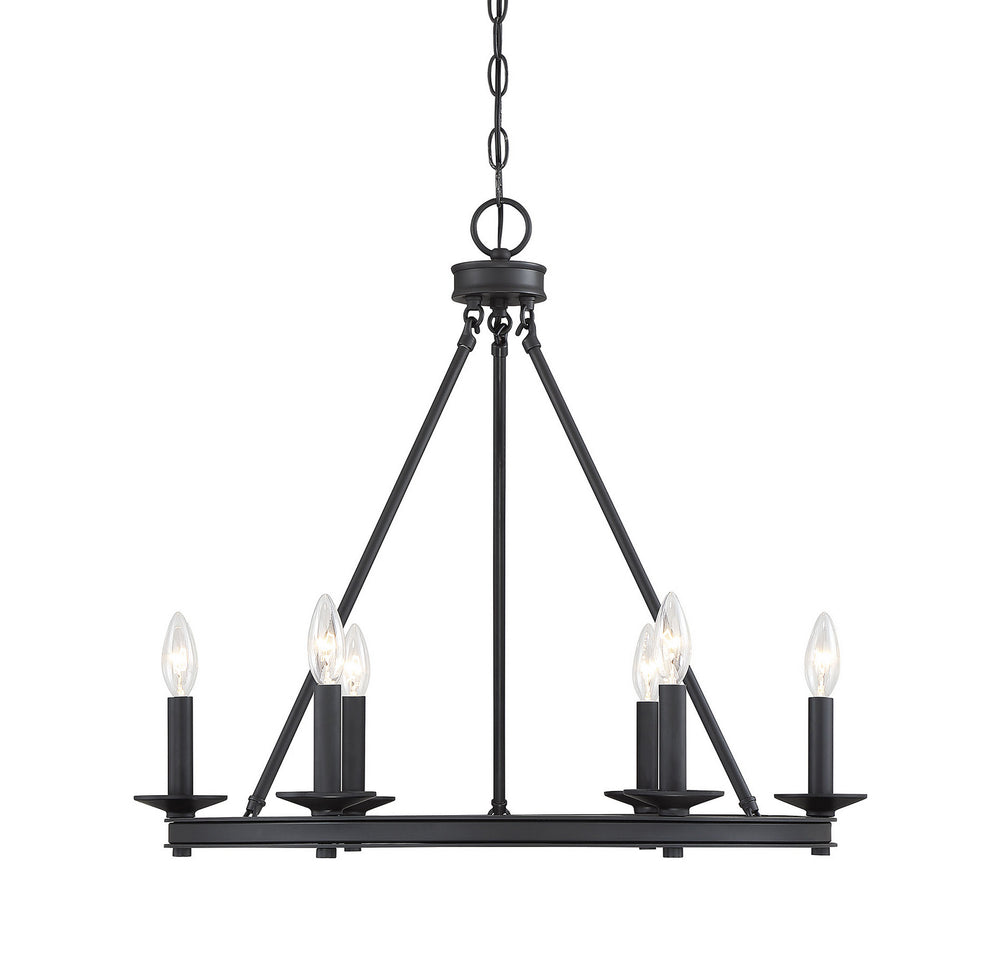 Savoy House - Six Light Chandelier - Middleton - Matte Black- Union Lighting Luminaires Decor