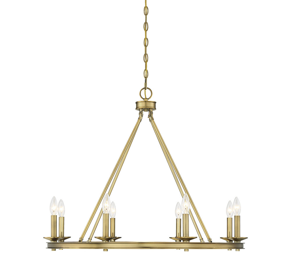 Savoy House - Eight Light Chandelier - Middleton - Warm Brass- Union Lighting Luminaires Decor