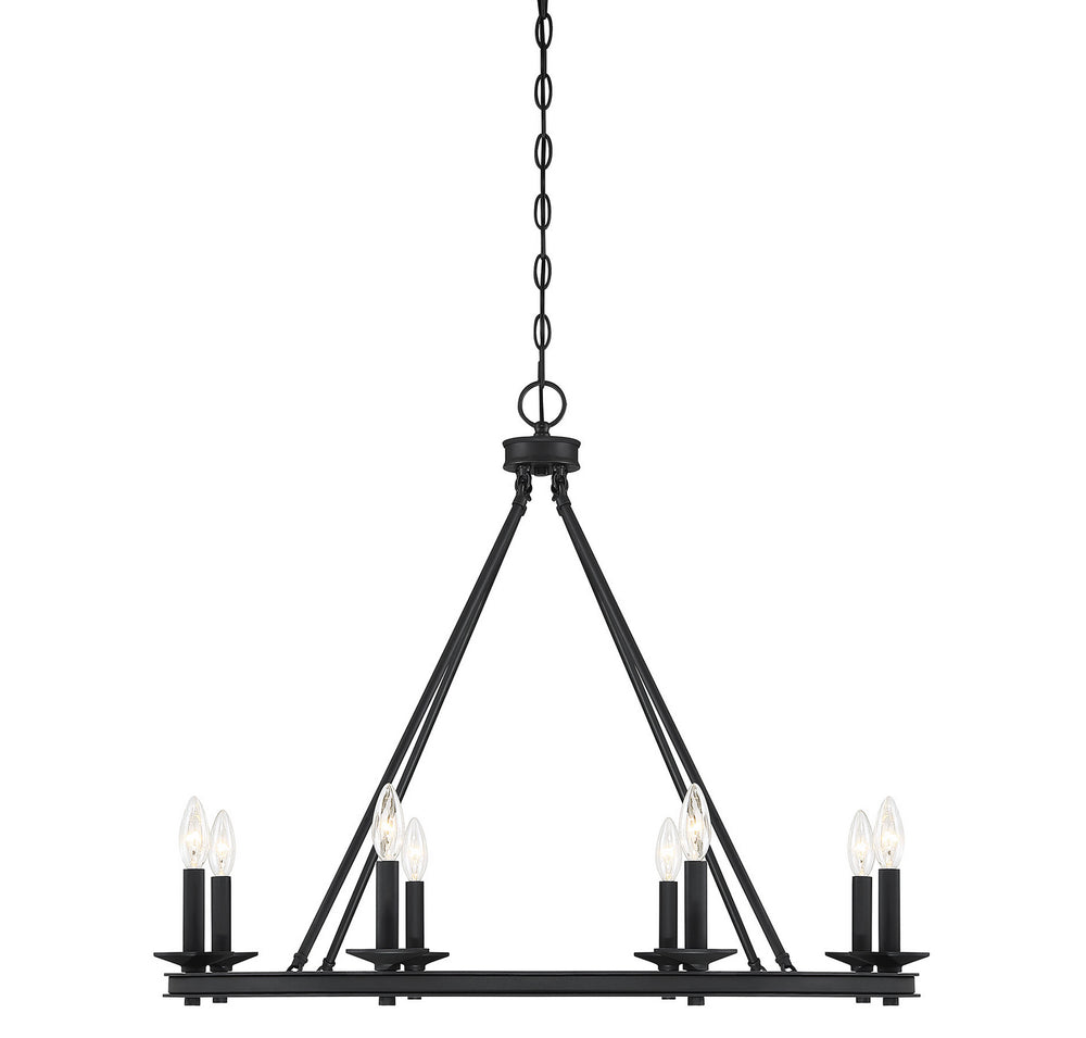 Savoy House - Eight Light Chandelier - Middleton - Matte Black- Union Lighting Luminaires Decor