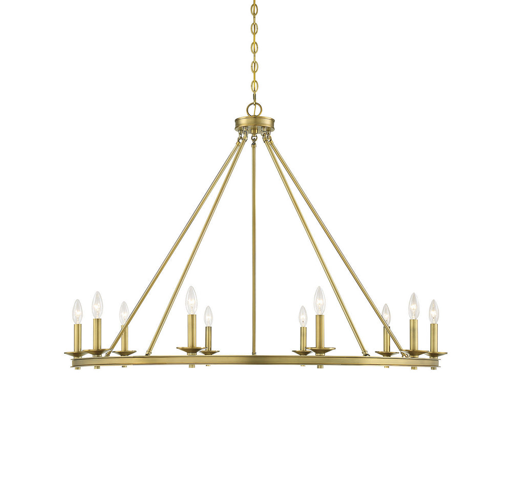 Savoy House - Ten Light Chandelier - Middleton - Warm Brass- Union Lighting Luminaires Decor