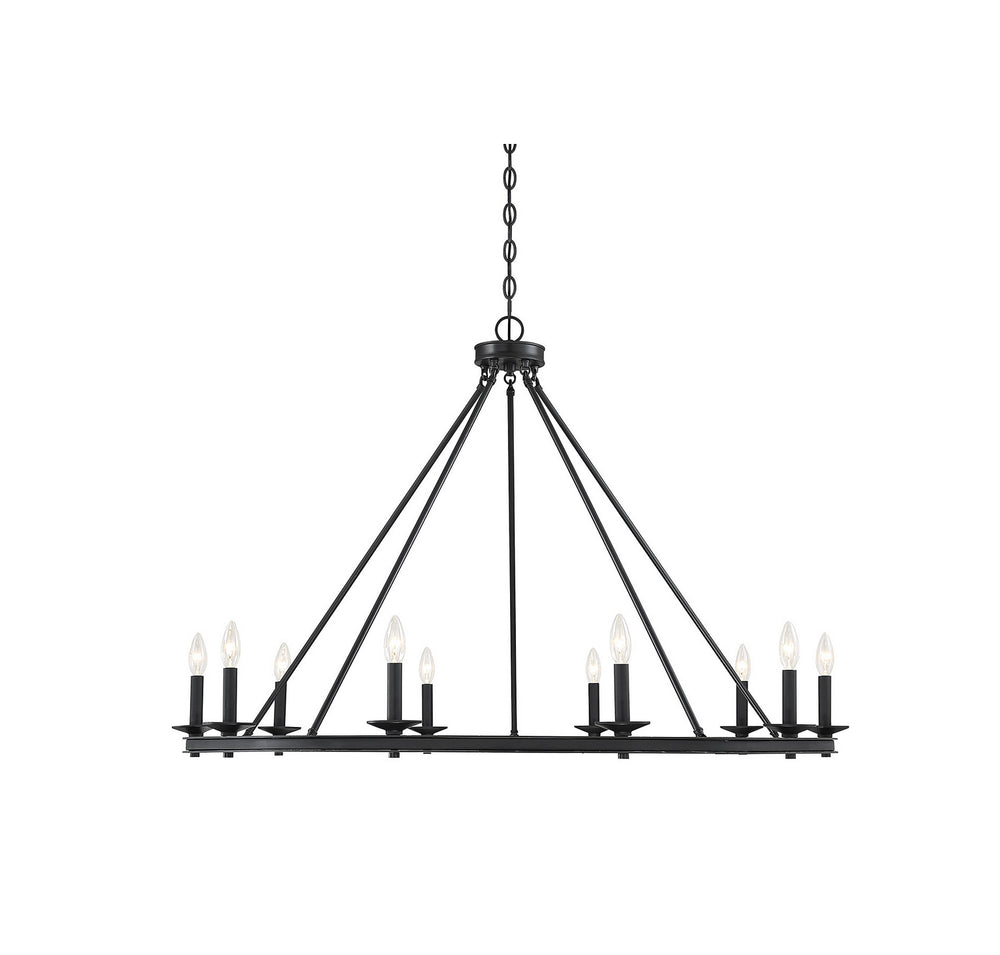 Savoy House - Ten Light Chandelier - Middleton - Matte Black- Union Lighting Luminaires Decor