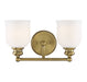 Savoy House Canada - Two Light Bath Bar - Melrose - Warm Brass- Union Lighting Luminaires Decor