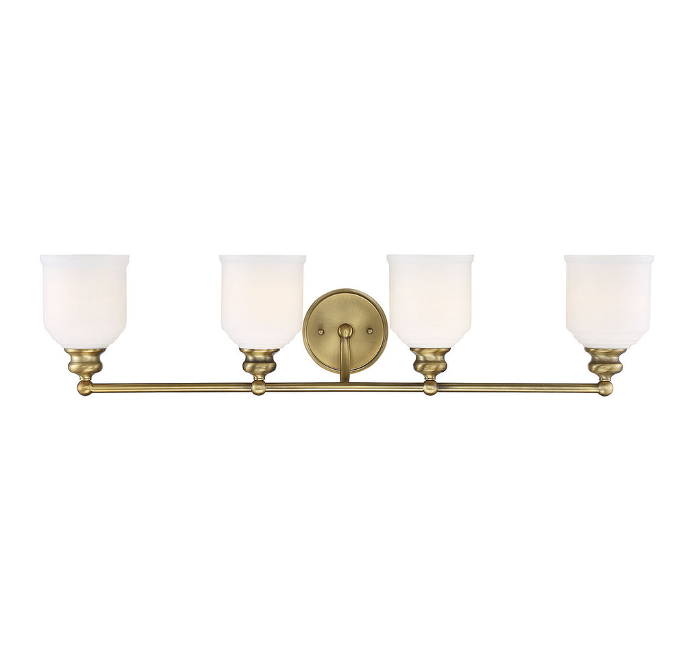 Savoy House Canada - Four Light Bath Bar - Melrose - Warm Brass- Union Lighting Luminaires Decor