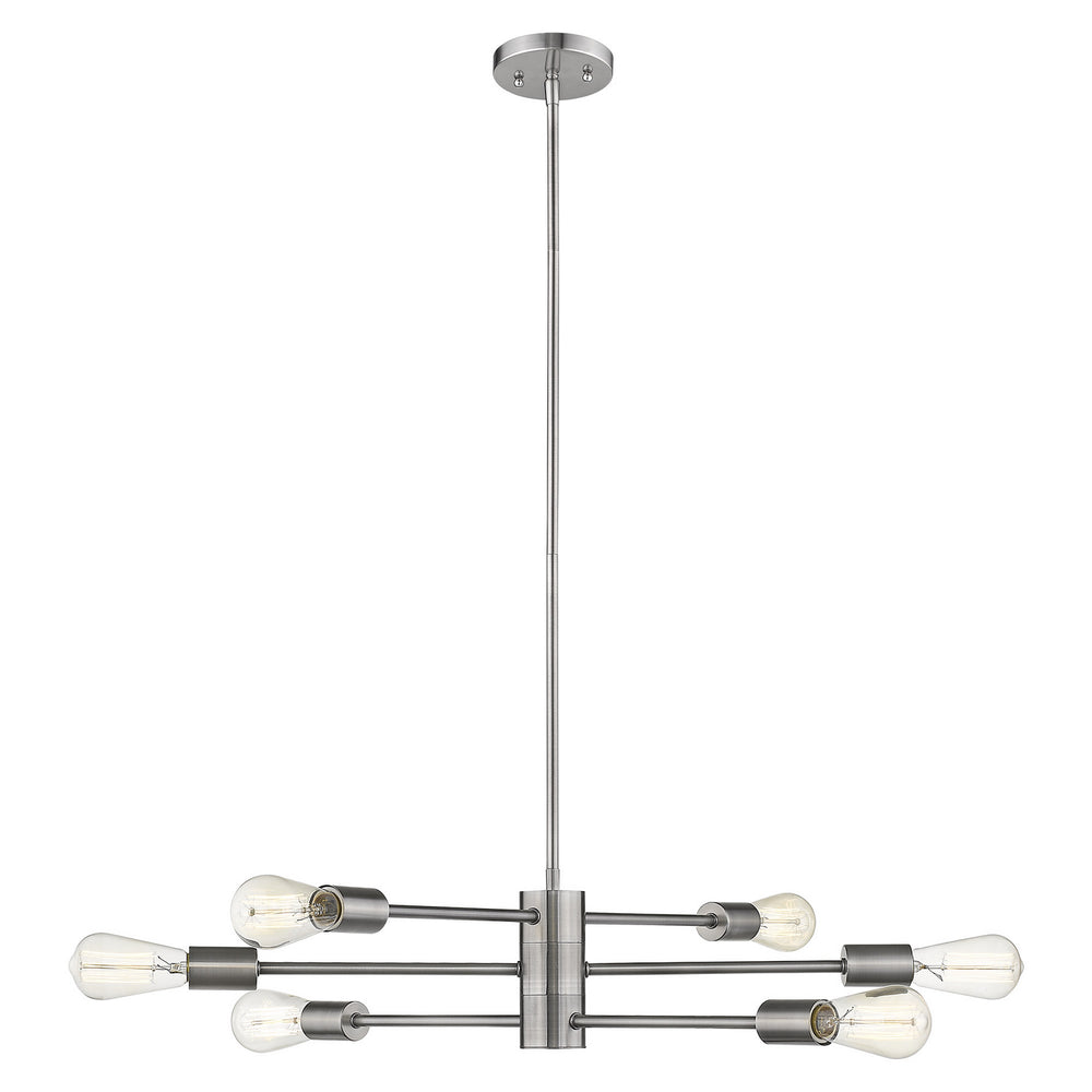 Eglo Canada - Six Light Chandelier - Willlsboro - Polished Nickel- Union Lighting Luminaires Decor