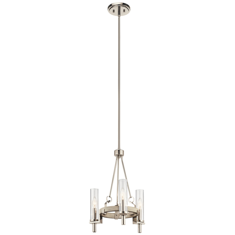 Kichler Canada - Three Light Mini Chandelier - Telan - White Washed Wood- Union Lighting Luminaires Decor